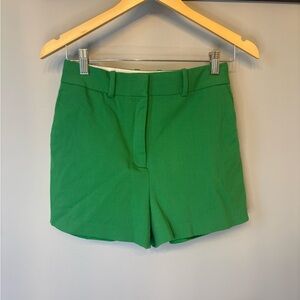 Babaton Atelier Green Highrise Mini Length Pleated Shorts size 4